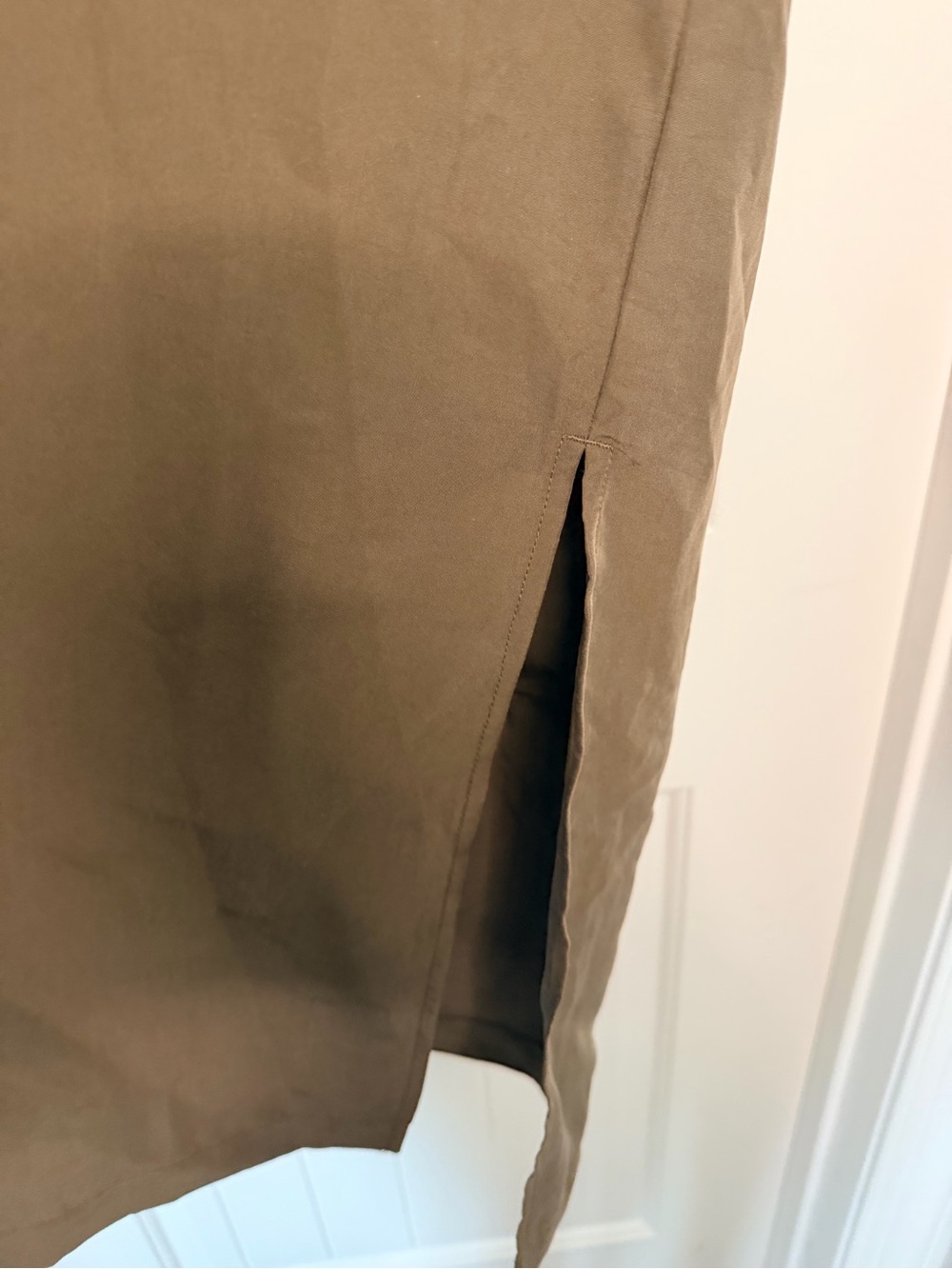 Old Navy olive Button-Front Shirt Dress with Drawstring Waist - Picture 5 of 5